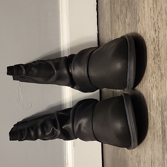 Black Not Rated Buckle Accent Boots - Picture 2 of 6